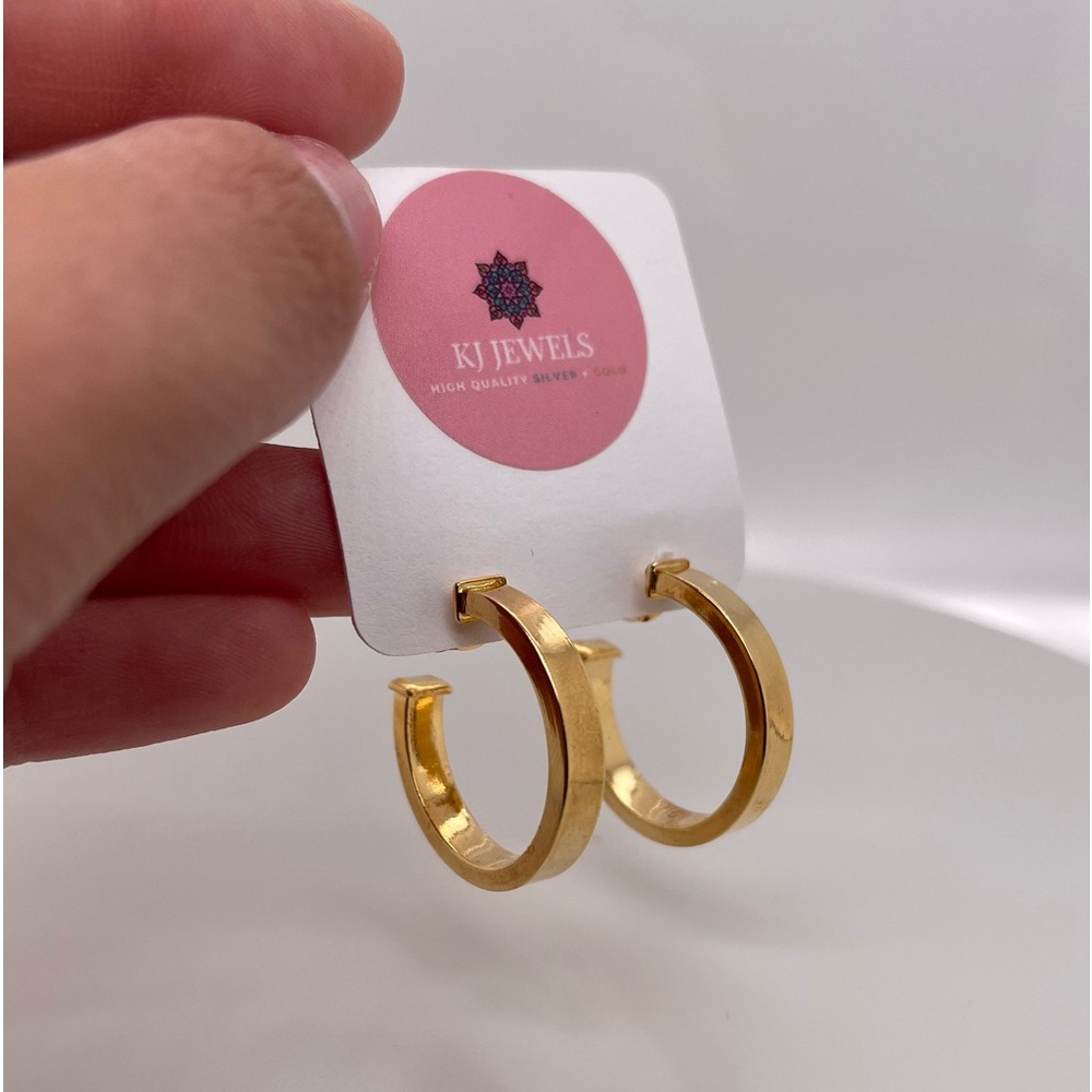 18k Gold Plated Thick Midi Hoops